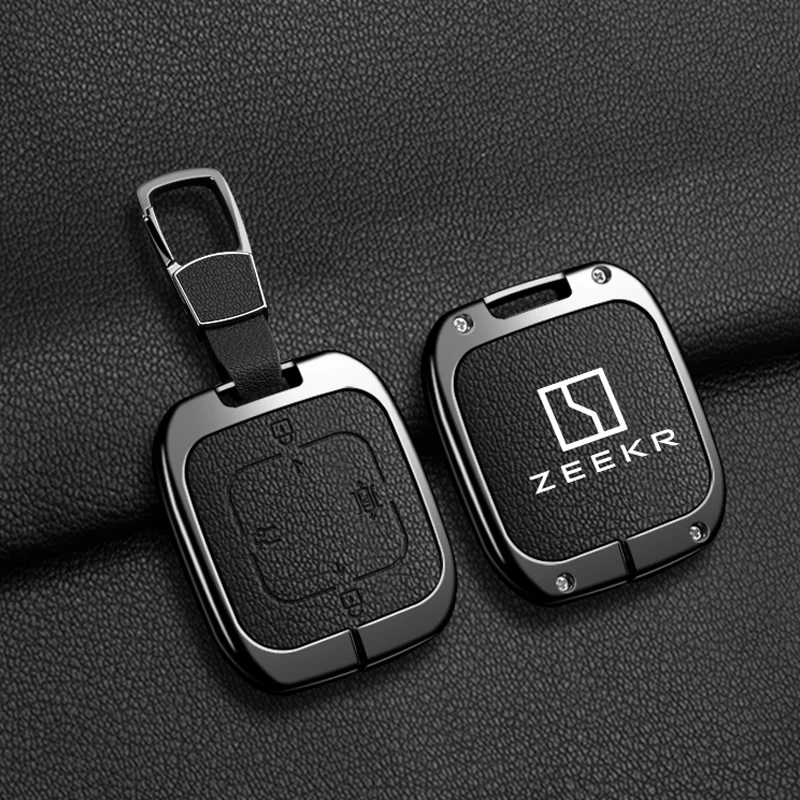 

For Zeekr 7X 2024 2025 Zinc Alloy Leather Car Remote Key Case Cover Fob Protector Shell Holder Auto Keychain Accessories