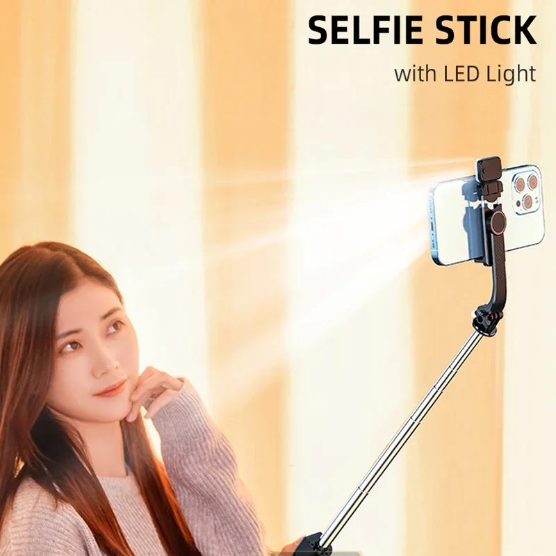 Detachable Phone Bracket Selfie Stick with Wireless Bluetooth Remote Fill Light Tripod for Huawei iPhone Xiaomi Android iOS