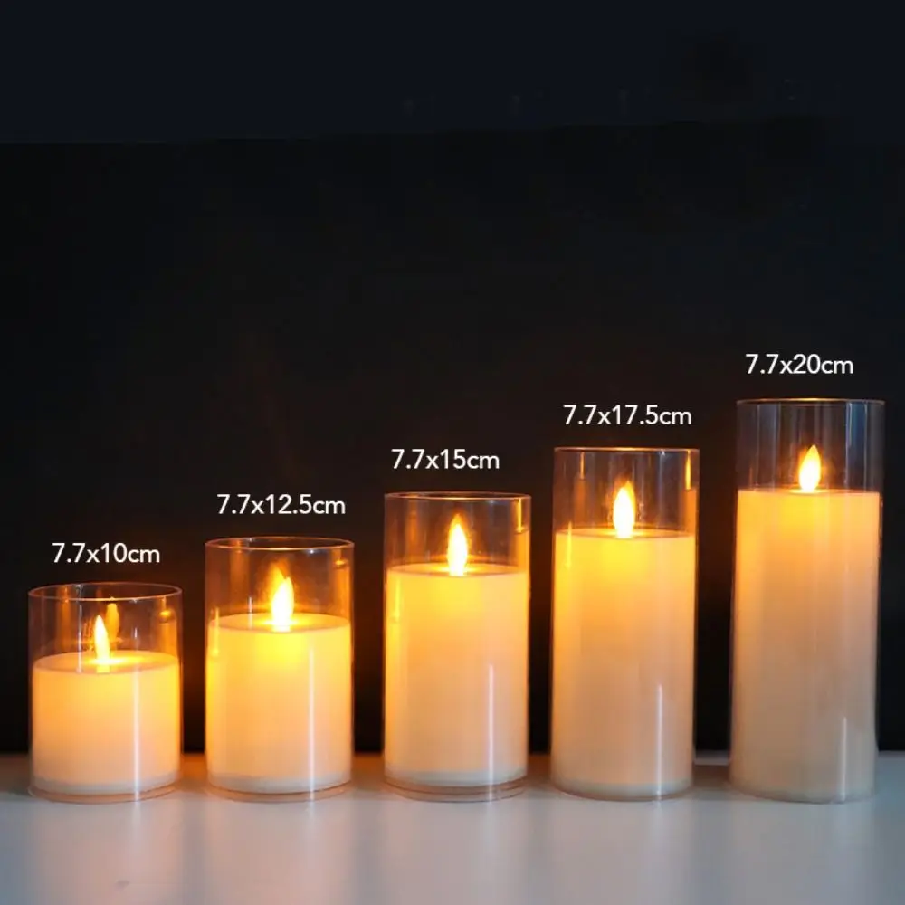 Imagem -06 - Velas sem Chama Led Acrílicas Falso Tealight com Chama 3d Simulação Operada por Bateria Luz Noturna Cintilante