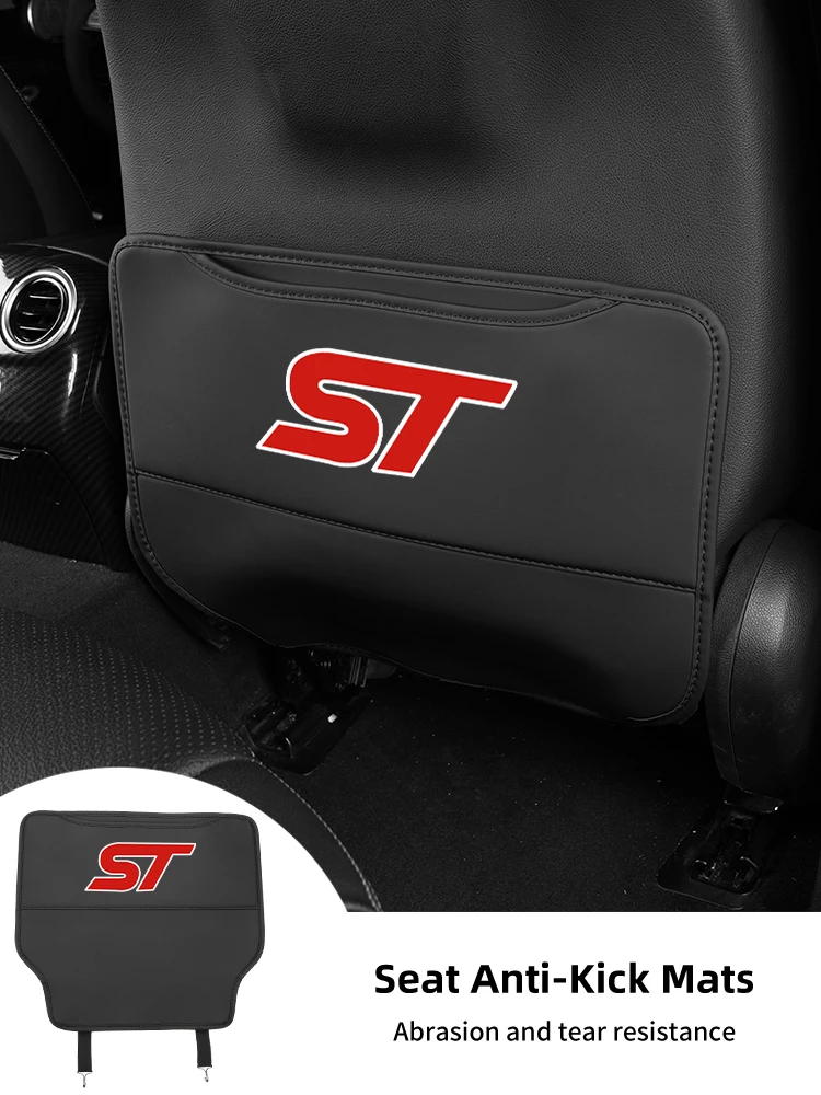 Car Leather Half-Cover Seat Anti-Kick Mats Pad Storage Pouch For Ford Fiesta Focus mk2 mk3 Ranger Mondeo mk4 S-MAX Kuga Mustang - view 5