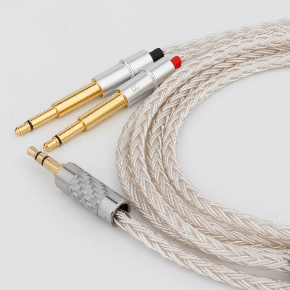 كابل سماعة أذن مطلي بالفضة 16 Core OCC لسماعات الرأس Meze 99 Classics NEO NOIR