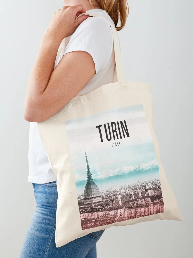 

Сумка-шоппер из Турина, Италия, многоразовая, персонализированная, холщовая, мужская