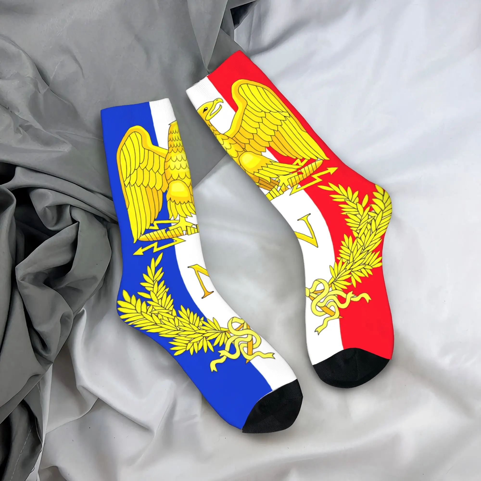 Men Socks Napoleon France Flag  Stockings Winter Fashion Comfortable Socks Pattern Outdoor Sports Non Slip Socks