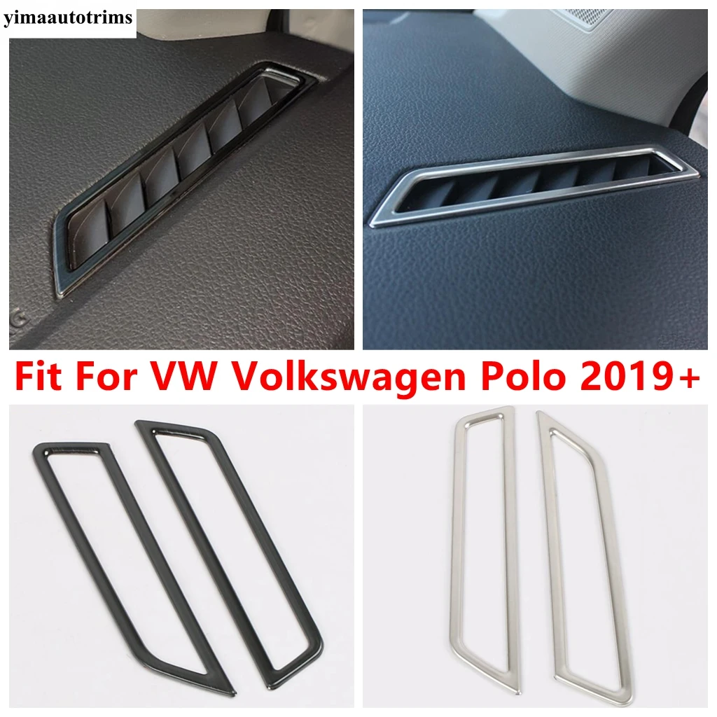 

Dashboard Air AC Vent Outlet Frame Stickers Cover Trim For VW Volkswagen Polo 2019 - 2023 Stainless Steel Accessories Interior