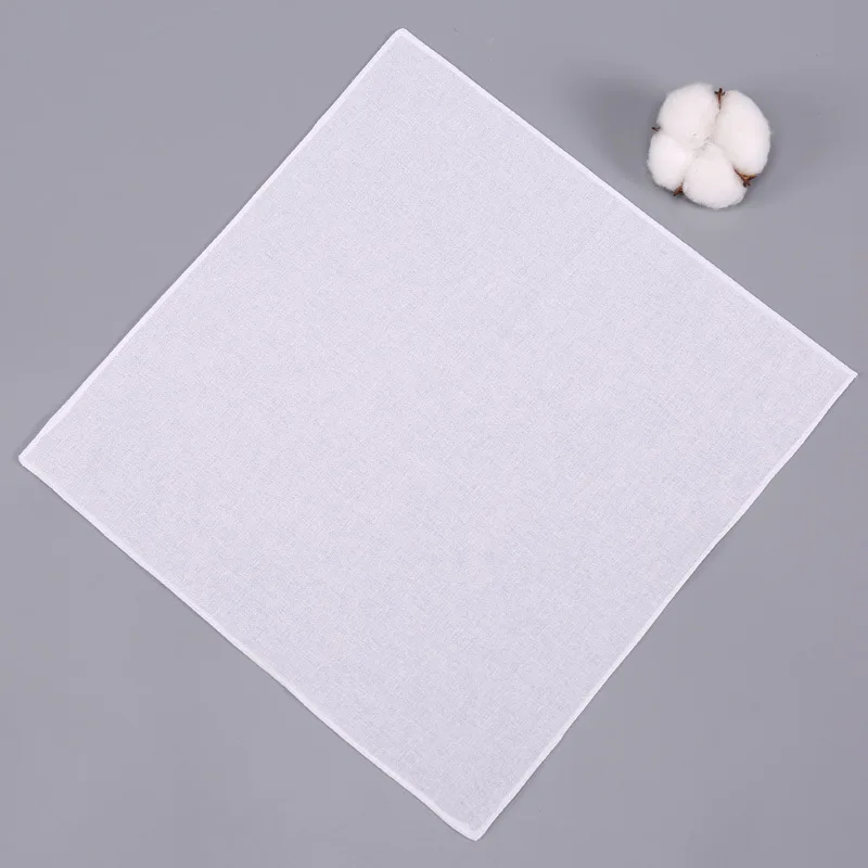 12pcs สีขาวขนาดเล็กผ้าฝ้ายผ้าเช็ดหน้าเด็กนักเรียน Tie-DYE ภาพวาด DIY กิจกรรม 20*20 ซม.28*28 ซม.