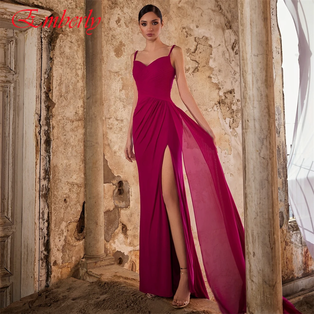 カスタマイズされたセクシーなシフォンマーメイドイブニングドレスクラシックスパゲッティストラップウエディングドレスセクシーなノースリーブ特別な日のドレス