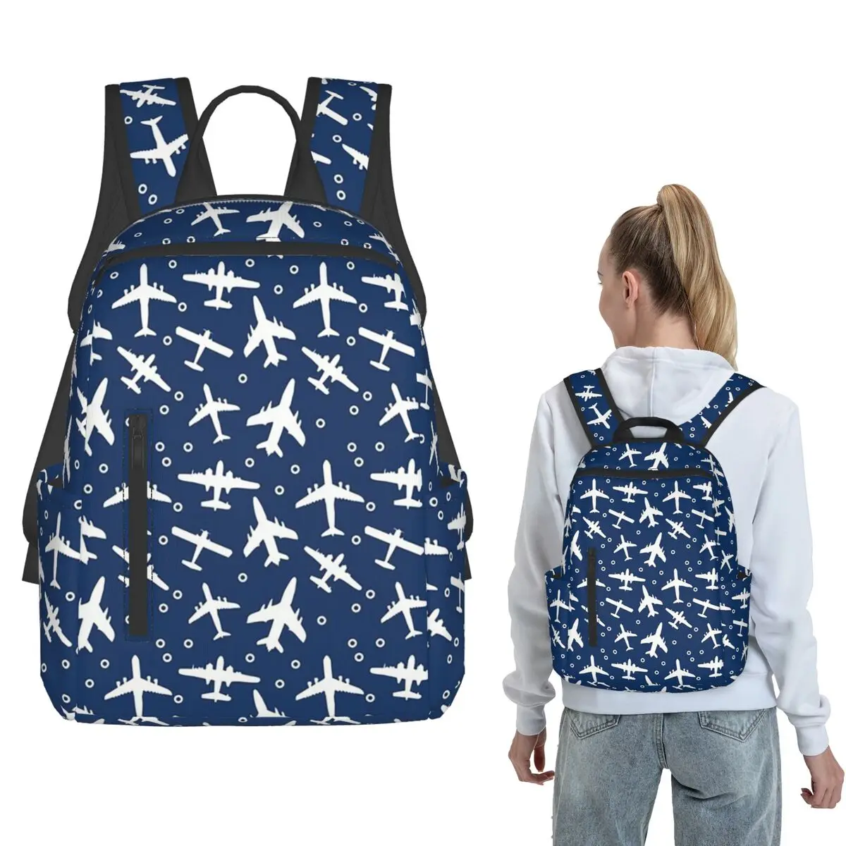 Boeing 777X Captain Stripes Aviation Aviator Flight Pilot Backpack Large Capacity Boys Girls BookBag School Bag Shoulder Bags