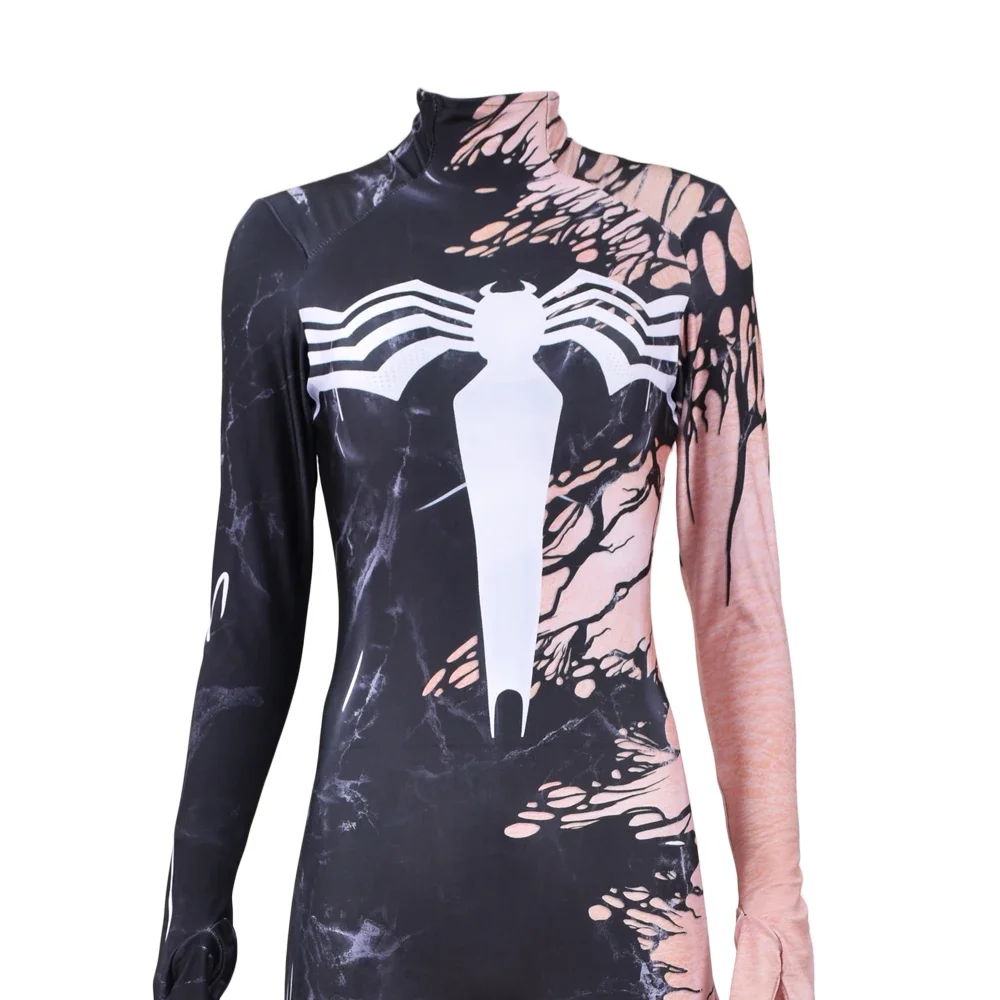 Adults Kids Super villain Venom Symbiote Black Spiderman Superhero Cosplay Costume Halloween MJ Bodysuit Zentai Second Skin Suit