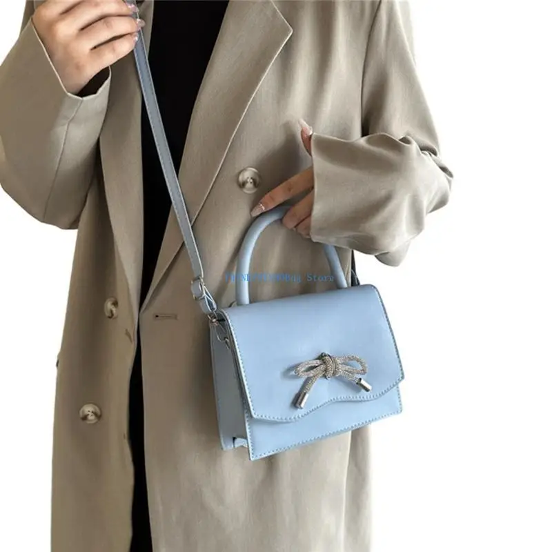 

63HC Sophisticated Single Shoulder Bag with Bowknot Decoration PU Handbag for Women