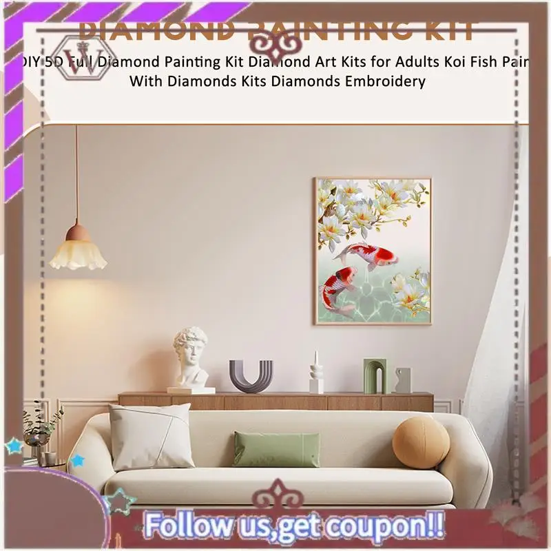 ABBG-DIY 5D كامل الماس طقم الطلاء الماس الفن أطقم للبالغين كوي الأسماك الطلاء مع الماس مجموعات الماس التطريز