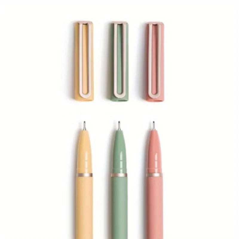 

Soft Touch Felt Tip Pen - Rose Gold Accent: 0.7mm Black Ink, Journal and Cute Pen, Stationery Set
