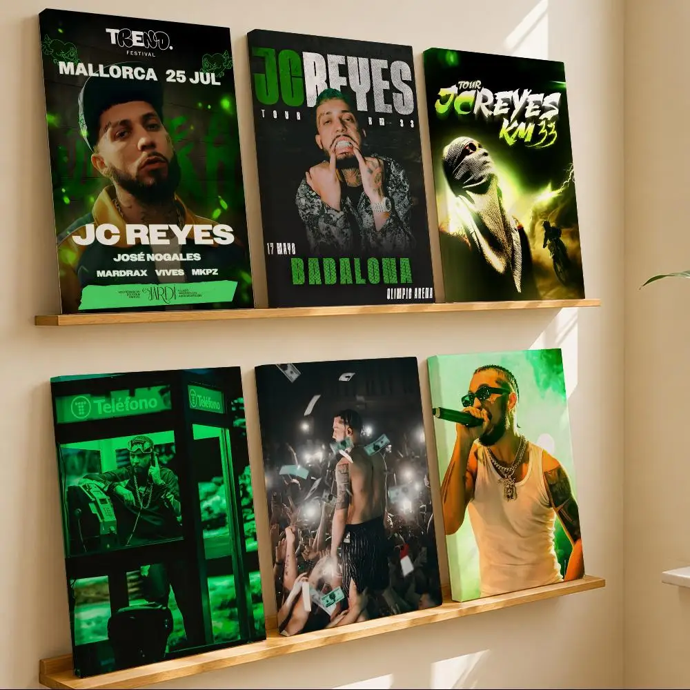 Latin Rapper J-Jc Reyes Framed Wall Painting Canvas Art Poster with Solid Wood Frame for Living Room Home Decor