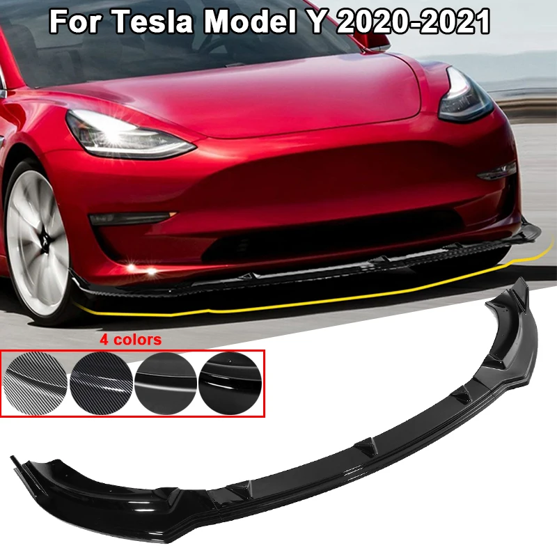 Car Front Bumper Lip Body Kit Spoiler Protection Cover Bumper Lip Splitter Guard For Tesla Model Y 2020-2021