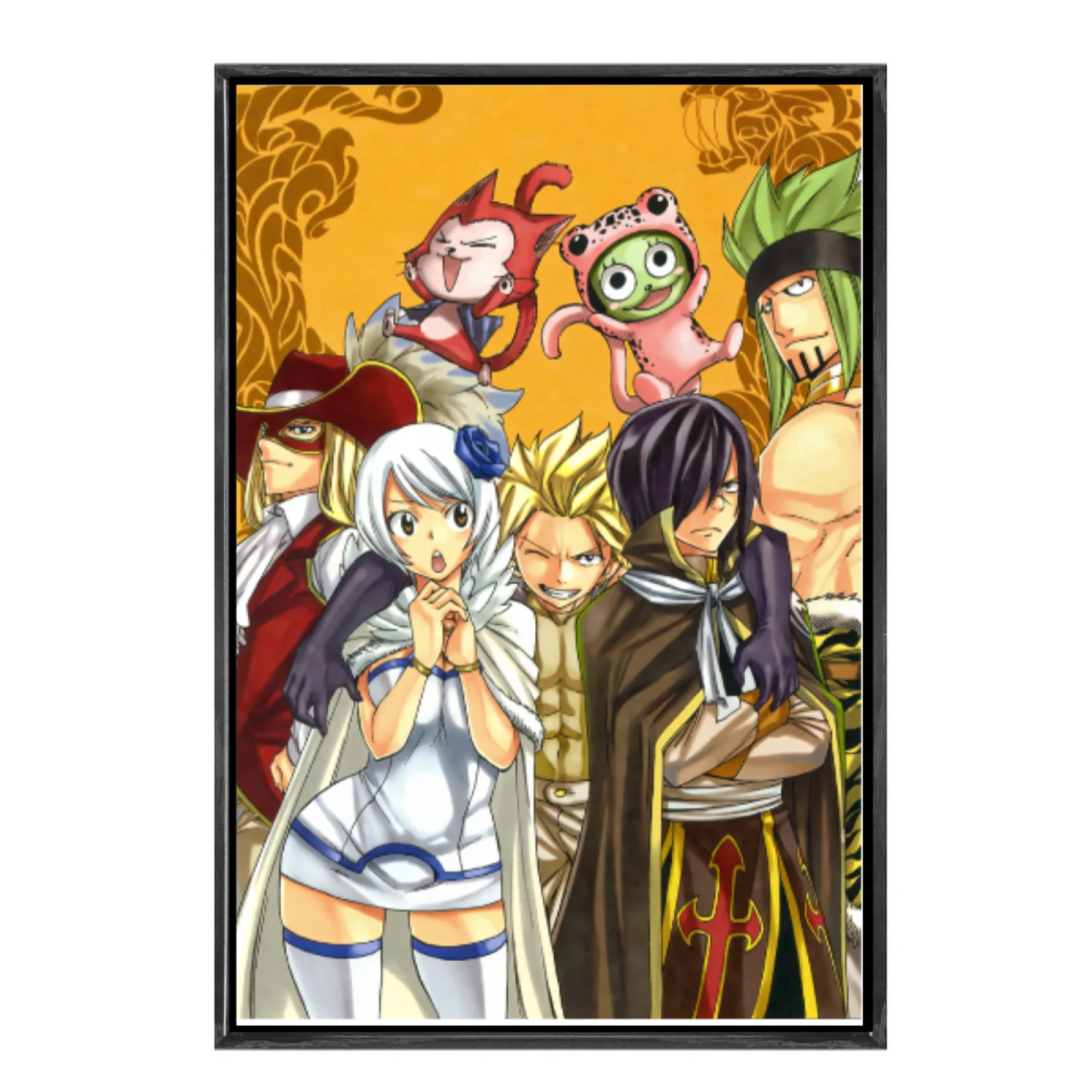 

Japanese Manga Multi-Size Canvas Poster Double Framed Wall Art,Fairy Tail Home Decor for Living Room Bedroom