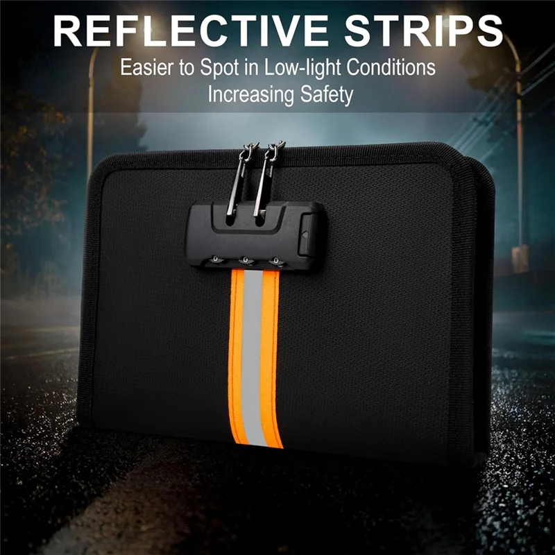 【HOT-SELL】حقيبة نقود آمنة مقاومة للحريق ومقاومة للماء مع قفل وسحاب، مناسبة لتخزين النقود مقاس 8.2 × 5.7 بوصة