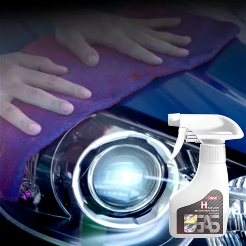 Automotive Headlight Refurbishment Restoration Liquid Car Lamp Crystallization Liquid Yellowing Free Sanding Fogging Cleaner Kit