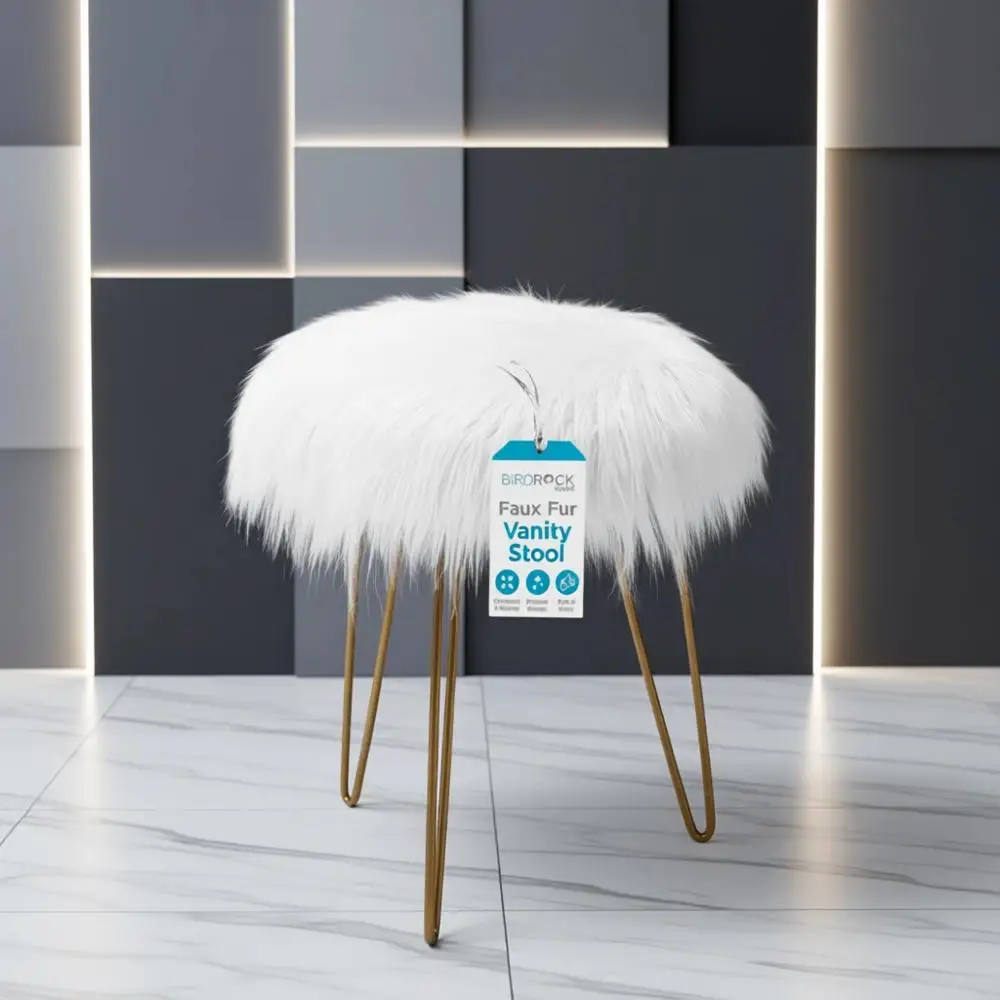 

Компактный мягкий стул для туалетного столика с ножками светло-золотистого цвета - прочное деревянное сиденье для спальни или зоны макияжа