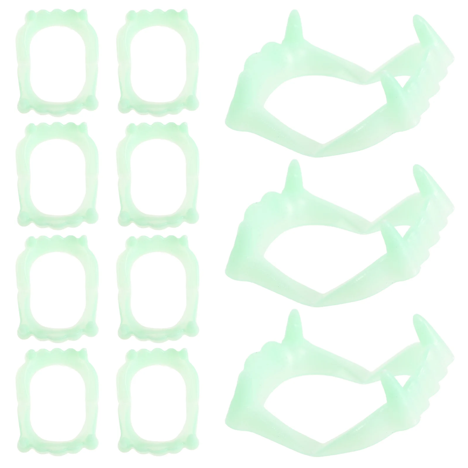 

50 Pcs Fluorescent Dentures Halloween Vampire Fake Teeth Glow Party Props Cosplay Costume Horror Decor Plastic Kids