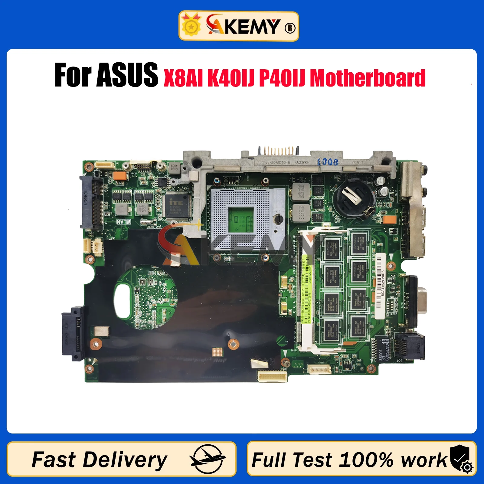 

K40IJ Laptop Motherboard For ASUS K40I X8AI K40ID K40IJ K40IN K40IE Notebook Mainboard 100% tests OK fast shipping Top quality