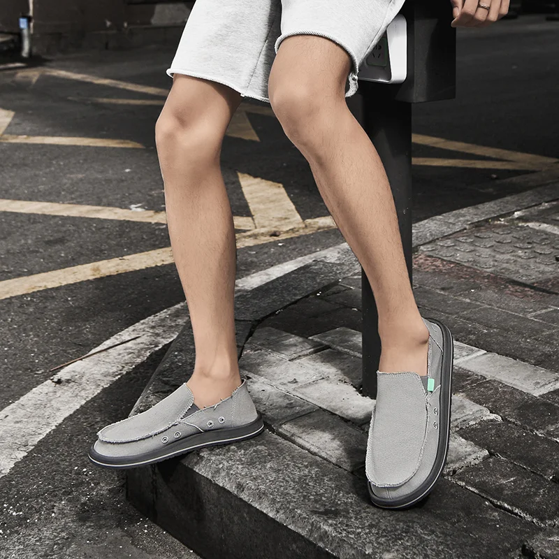 Neue, leichte, handgefertigte Canvas-Freizeitschuhe für Herren, modisches Design, Sneaker, Herren-Slipper, atmungsaktive, flache Schuhe mit niedrigem Schaft, weiche Fahrschuhe. – Detail 24