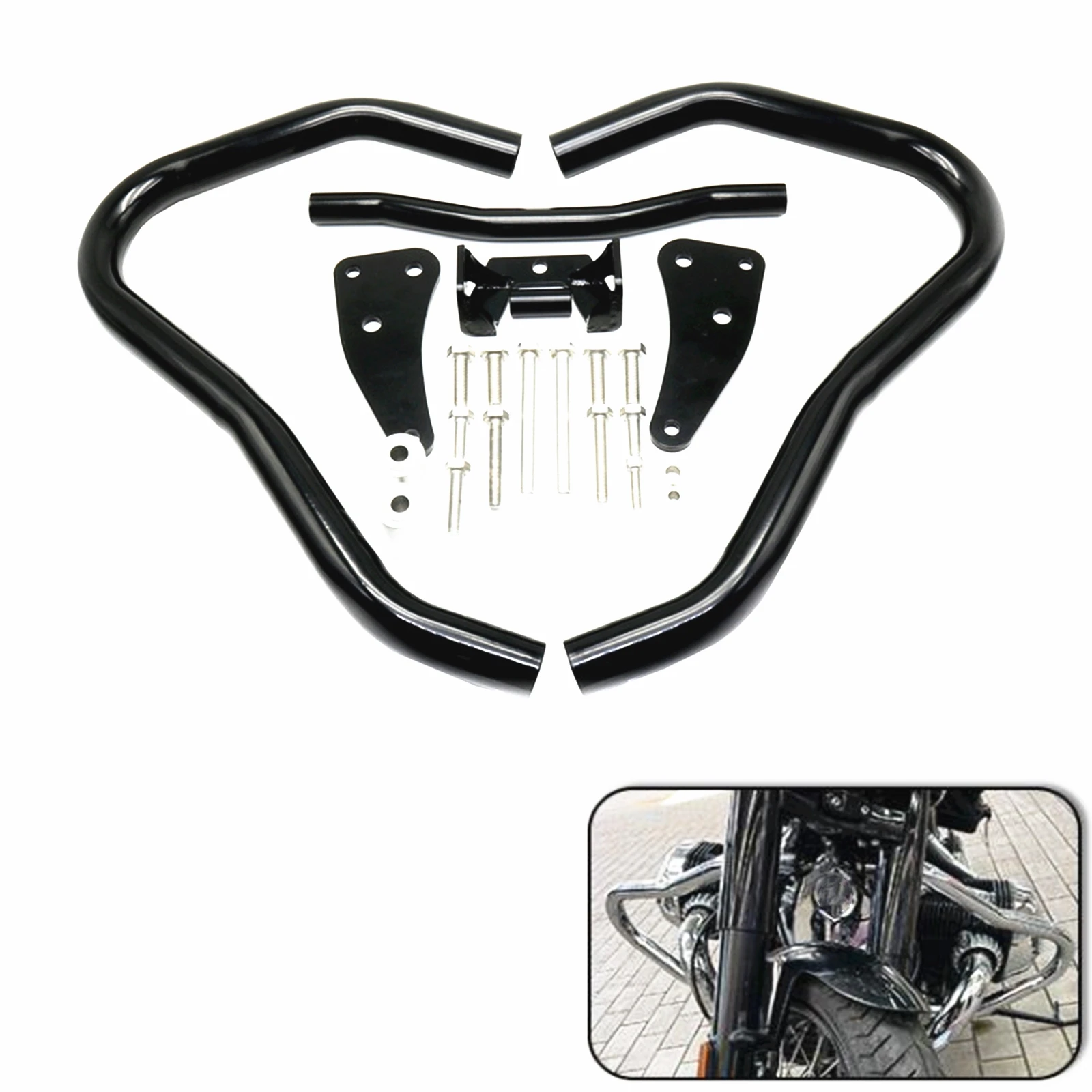 

2PCS Left and Right Motorcycle Engine Guard Crash Bar Protector Carbon Steel With Screws Replacement For BMW R18