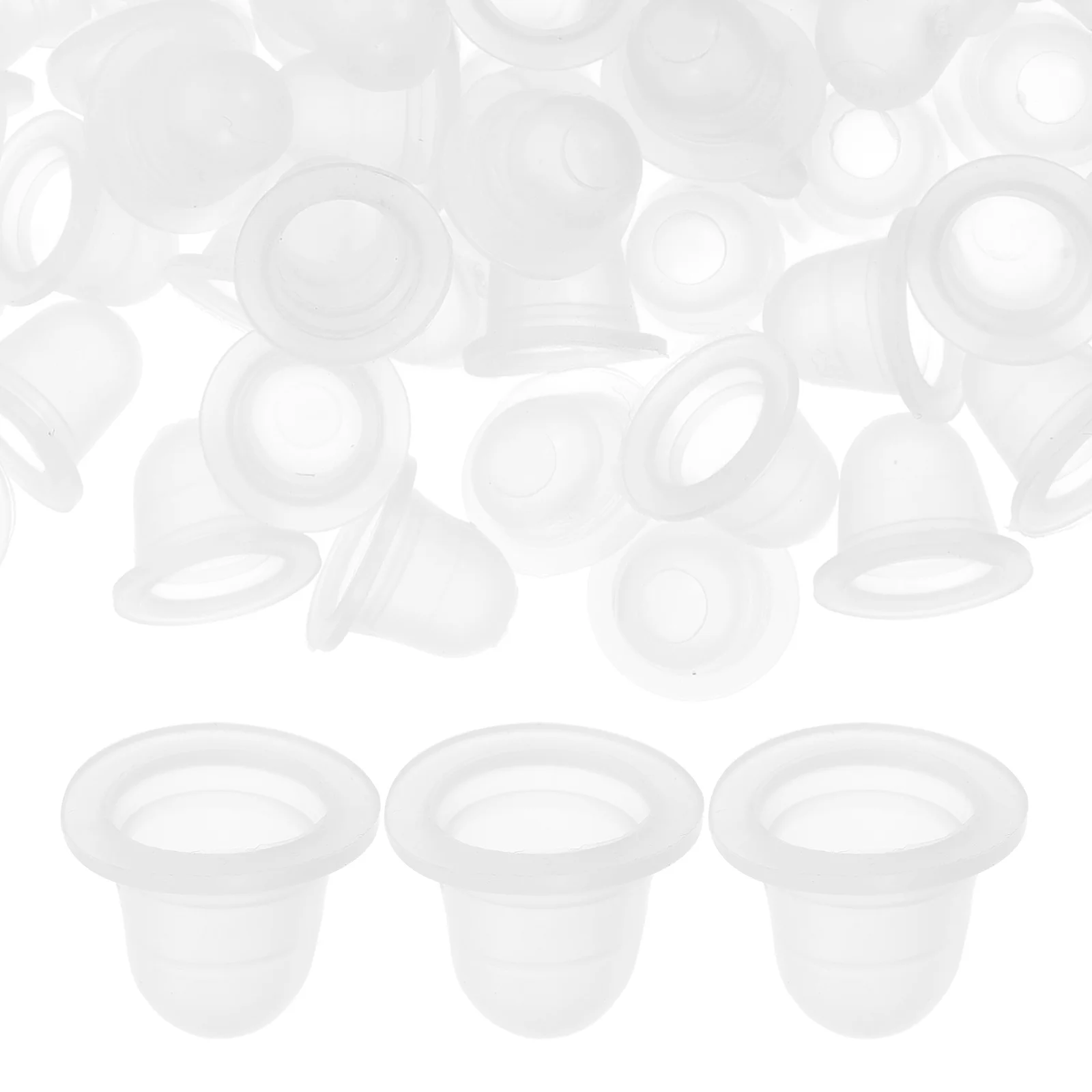 

100Pcs Silicone Pigment Cups Disposable Ink Caps for Eyelash Tattooing Extension Tools Kit Cups