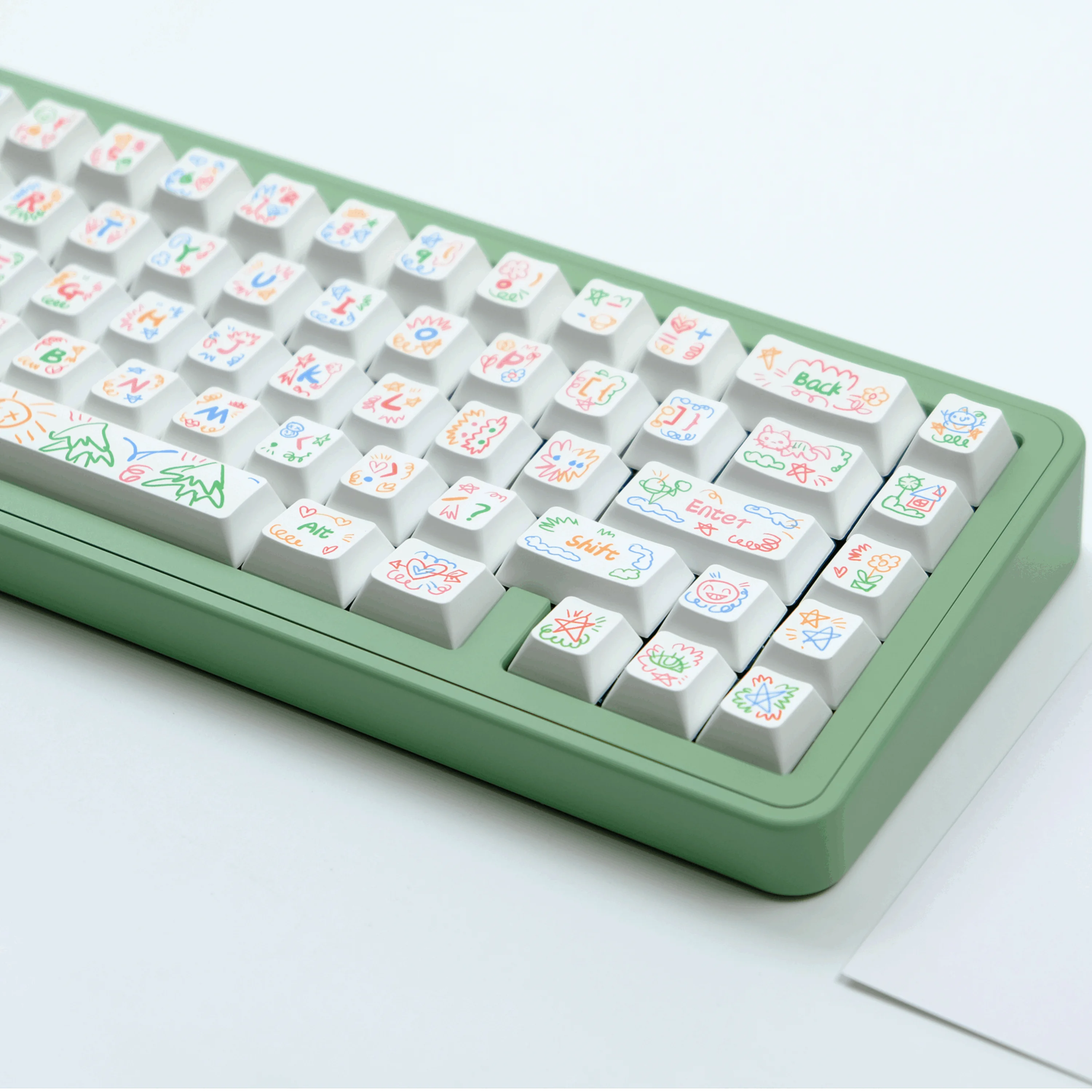 Graffiti Original Mechanical Keyboard Cap Original High Content PBT Hot Sublimation Characters Clear White Full Set