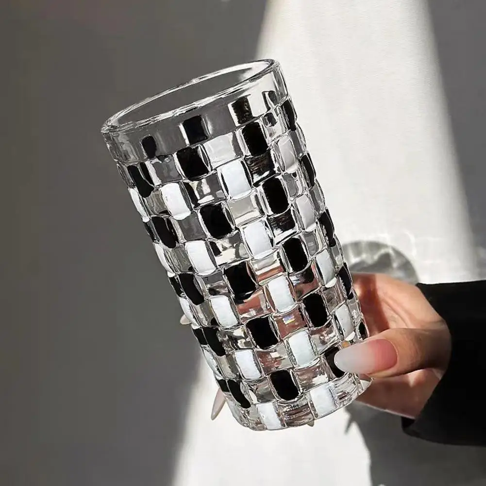 Multicolor Mosaic Glass Water Cup Tea Coffee Stained Glass Design Water Bottle Dining Table Accent Decorative Drinkware