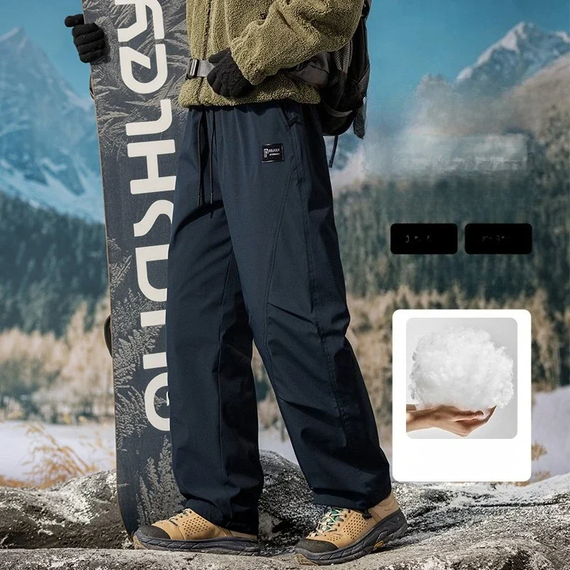 

Outdoor Thick Warm Hiking Softshell Pants for Men Women Windproof Waterproof Workwear Pants Men Autumn Winter Skiing Trousers