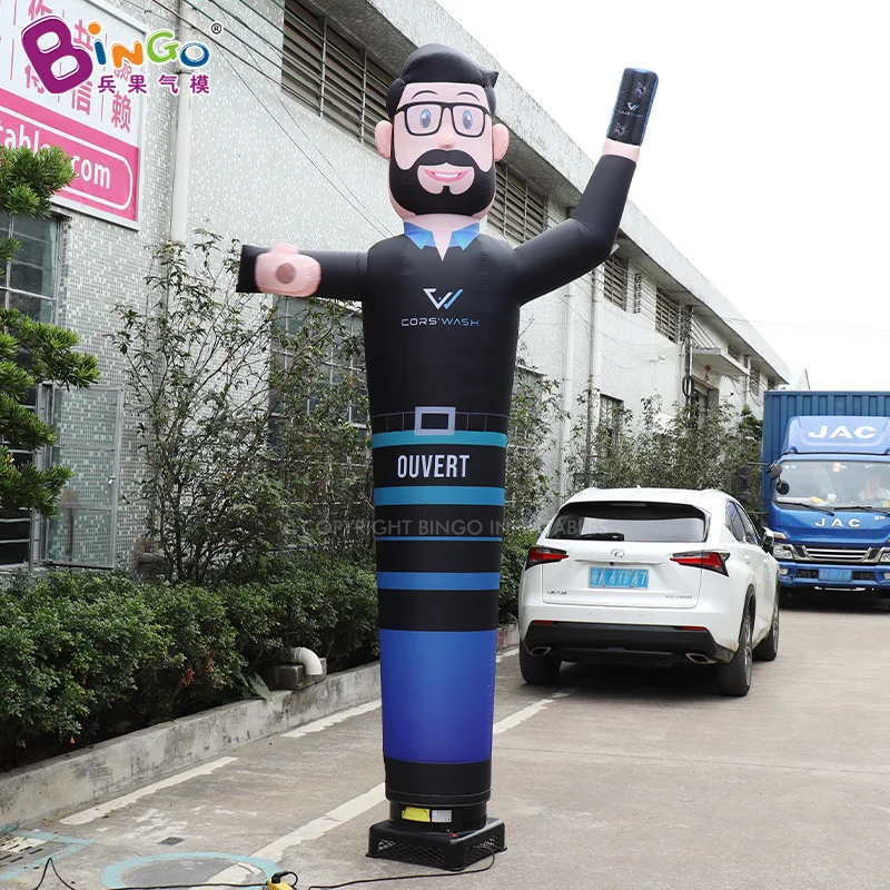 Custom 3mH Inflatable Tube Man For Shop Decoration Advertising Sky Air Dancer Toys