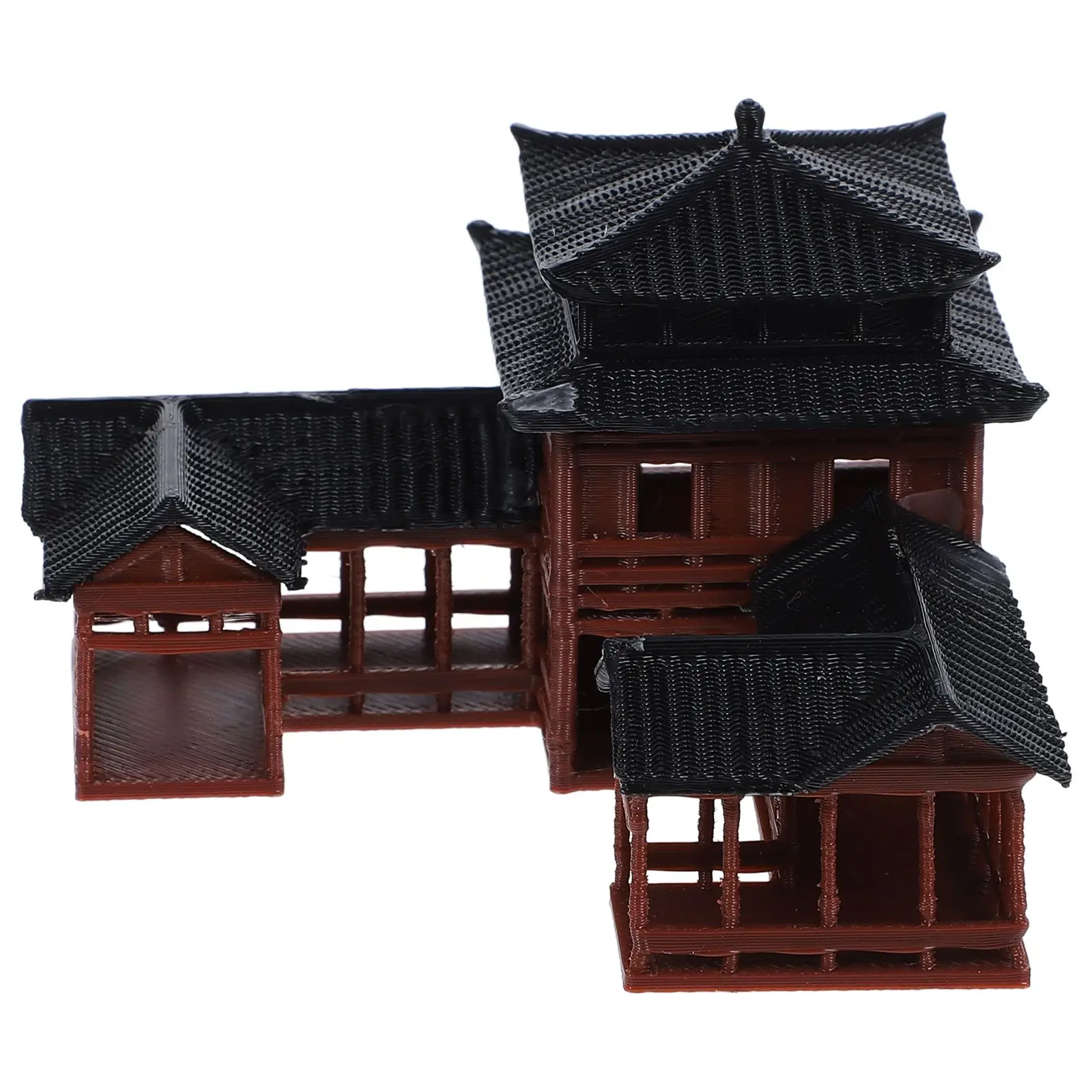 

Ancient Building Figurine Bonsai Model Plastic Statue Garden Decor Mini Chinese Inn Replica Lightweight Portable Yard Crafts