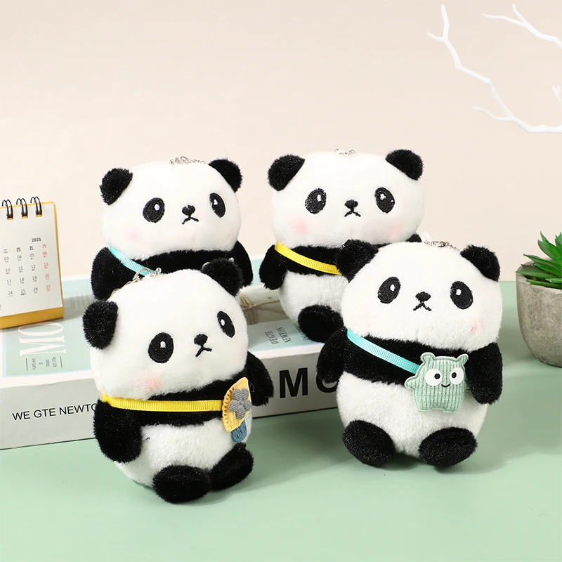 

Kawaii Plush Panda Toy Keychain Cute Stuffed Plush Animal Keyring Backpack Pendant Key Chains Toys Birthday Gift for Children