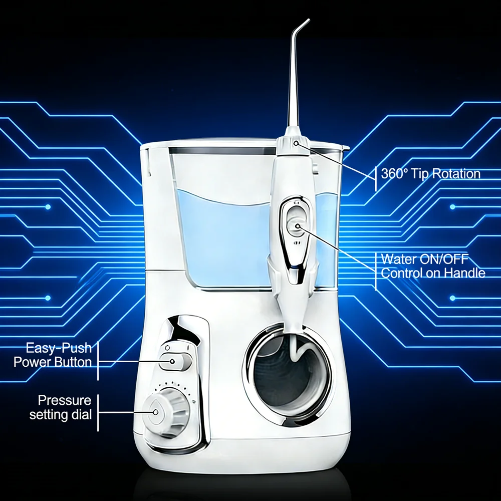 

Электрический ирригатор для полости рта 800 мл, 10 режимов, настольный, для чистки зубов, спа-устройство для всей семьи