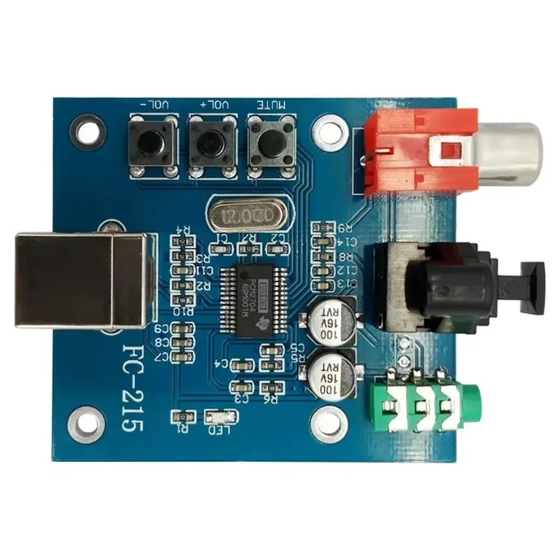 1PCS PCM2704 Audio DAC USB to S/PDIF Sound Card hifi DAC Decoder Board 3.5mm Analog Coaxial Optical Fiber Output Module
