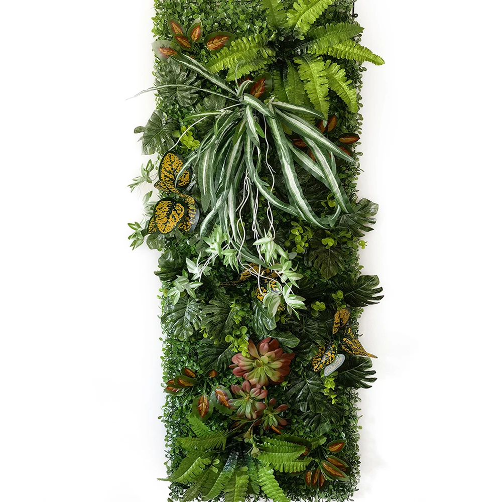 新しい40CM×120CM人工グリーン植物ウォールパネル、結 - Bonsai Garden Wall のレビューと価格