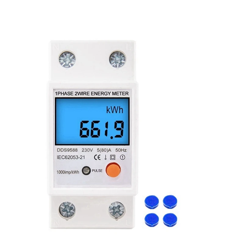 1 Pcs Kwh Voltage Current Power Consumption Counter Wattmeter Phase Reset Zero Energy Meter Energy Meter