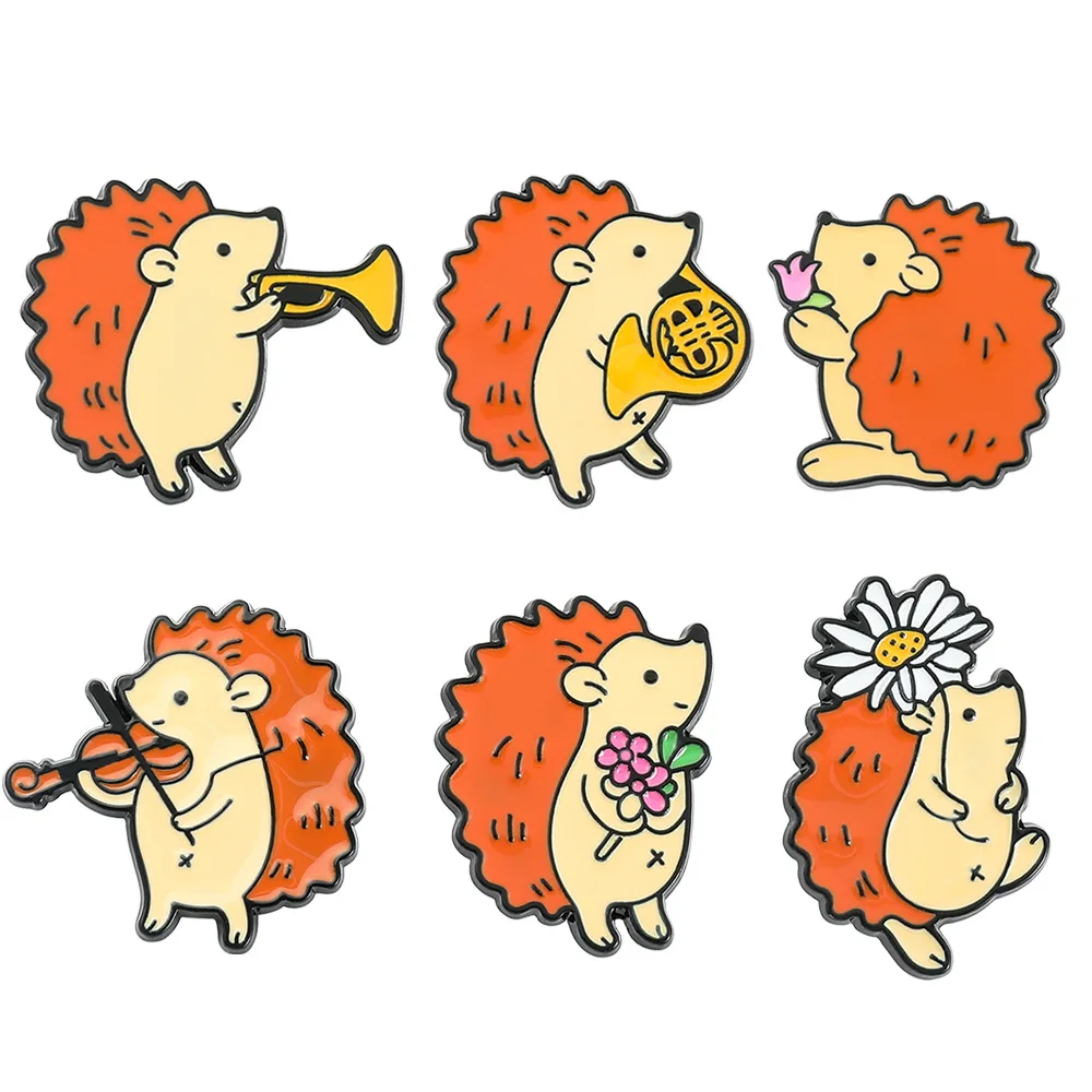 

1 Set Cute Cartoon Hedgehog Metal Badge Cute Creative Alloy Brooch Backpack Jacket Versatile Accessories Pin Decoration
