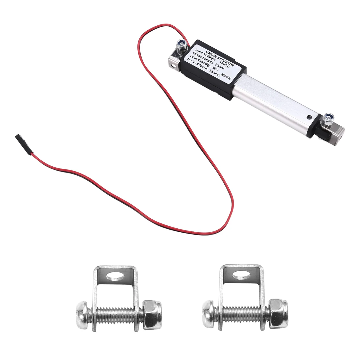 X55A-Micro-Type Linear Actuator,2In Stroke,30N/6.75lb,Speed 30mm/S Mini Electric Waterproof Actuator Motor LinearActuator