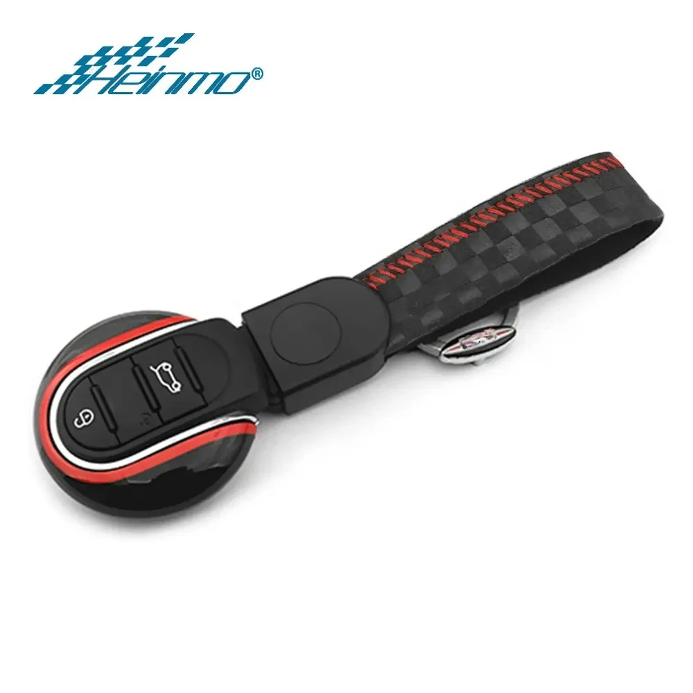 For MINI Cooper F54 F55 F56 F57 F60 Countryman JCW D S ONE Car Styling Suede Accessories KeyChain Key Case Cover Protector Rope