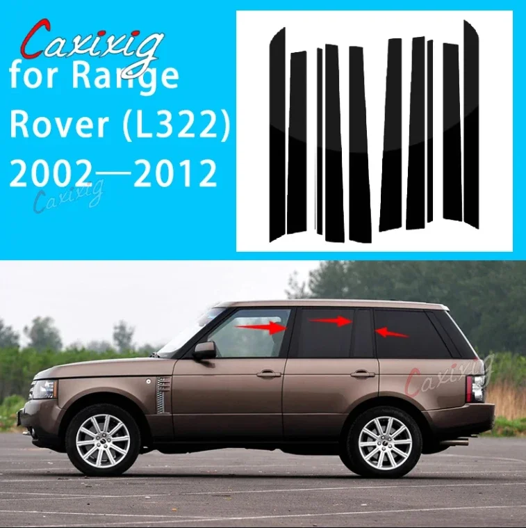 Car Pillar Posts for Range Rover L322 2002 2003 2004 2005-2012 Glossy Black Styling Door Window Trim Stickers Decoration