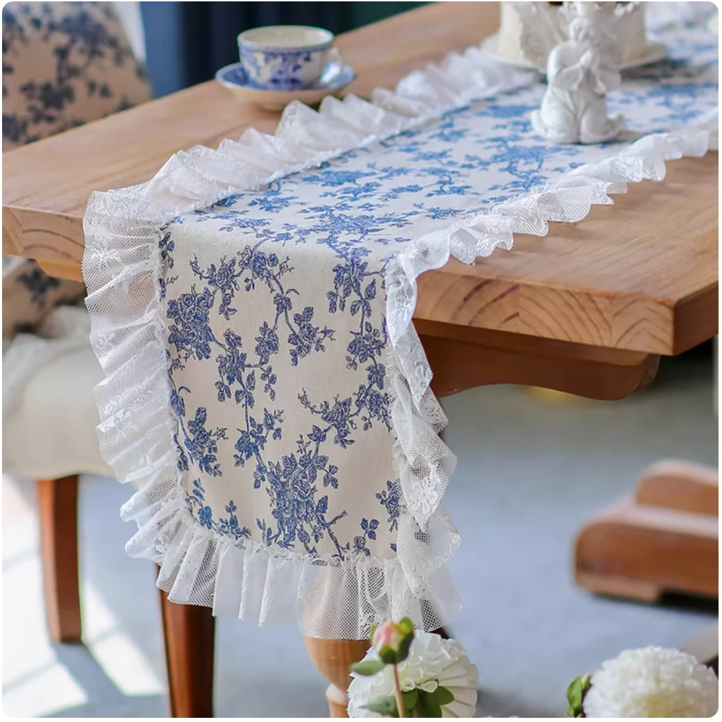 French lace table flag, dining table decoration cloth, light luxury high-end TV cabinet, bucket cabinet, dust cover cloth, mat