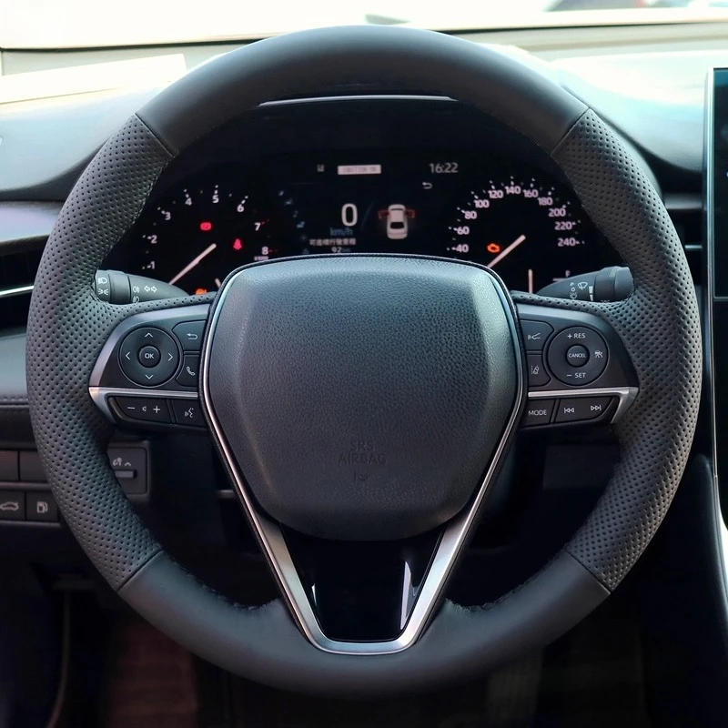 

Сшитый вручную нескользящий прочный кожаный чехол на руль из наппа для Toyota Avalon Camry RAV4 Wildlander, аксессуар для салона автомобиля