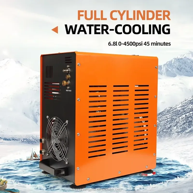 30MPA Oil Free Double Cylinder Water Cooled Electric Air Compressor High Pressure Pump For Large Bottle Adjustable 40MPA Unit