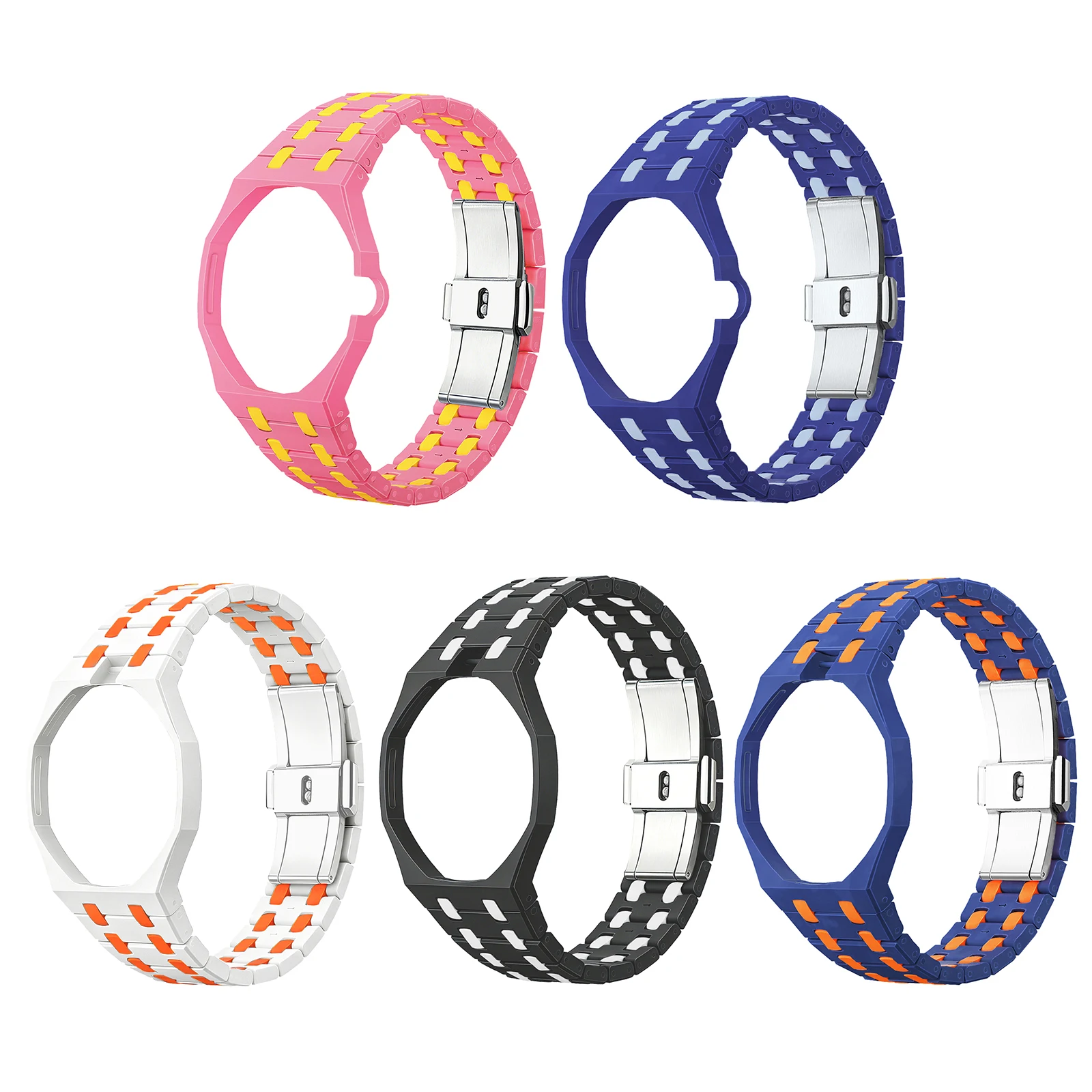 Bio-Ceramic Watch Replacement Band Fits for Swatch X Royal Pop All-in-One Integrated Design Full Protection & Lightweight