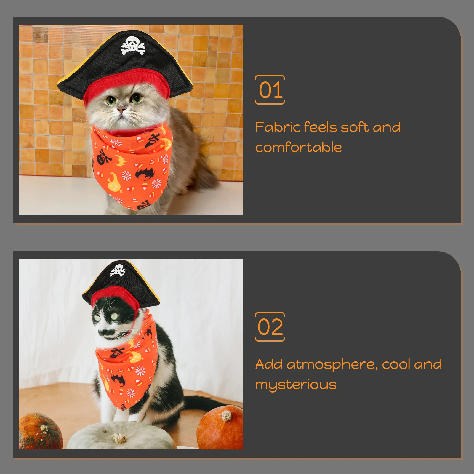 

Pirate Hat Kit Halloween Costumes ange Party Favors Dog Coat Cat Costume Set Apparel Pet Pirate Hat B Kit Photo