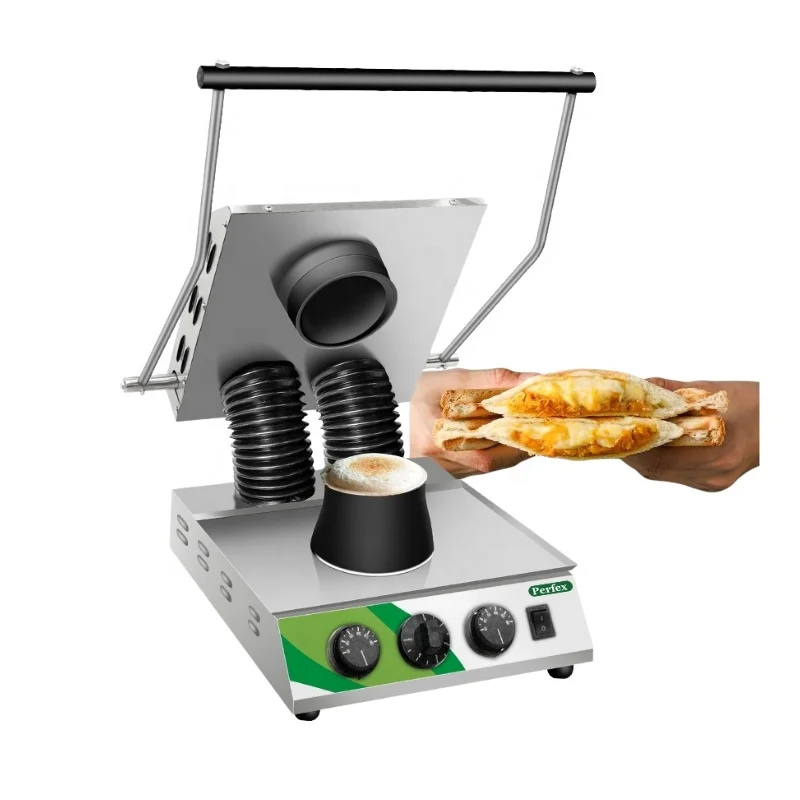

Ufo Burger Maker Machine Press Pocket Sandwich Toaster and Seal Cut Bread Automatic for Commercial Using