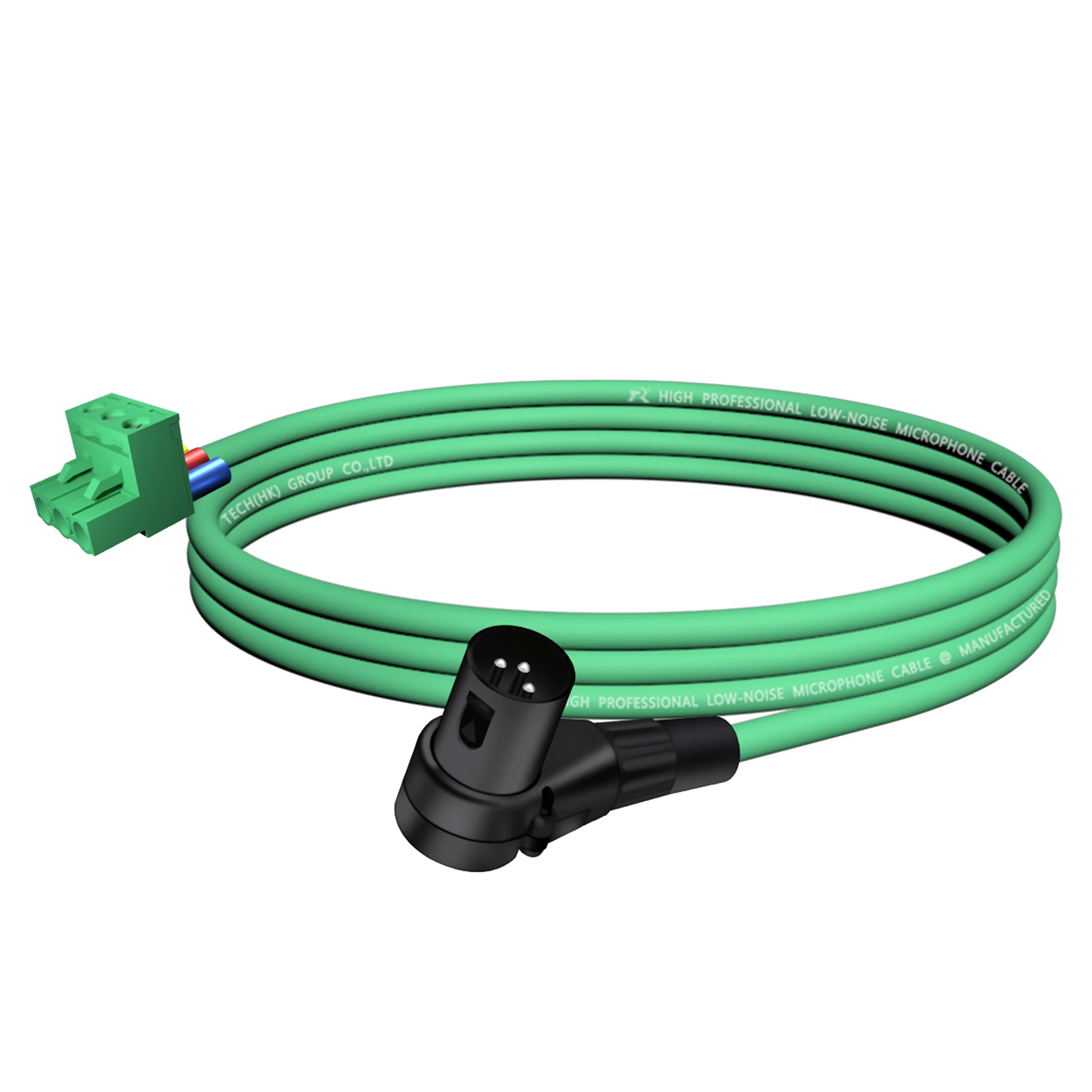 Rechtwinkliges XLR 3-Pin Stecker/Buchse auf grünes 3-Pin PCB Schraubklemmenadapterkabel, 3-adriges XLR-Mikrofonkabel für Lautsprecher – Detail 14