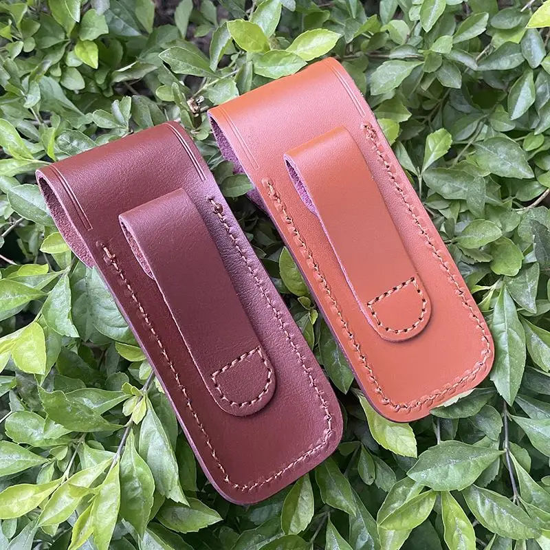 

Складной нож 15 см с тиснением из воловьей кожи - кобура для кемпинга с пряжкой ремня