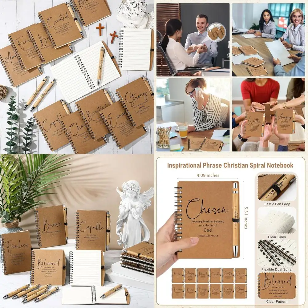 

Пасхальные христианские подарки: оптовые наборы вдохновляющих блокнотов с библейскими цитатами и бамбуковых ручек для религиозных мероприятий