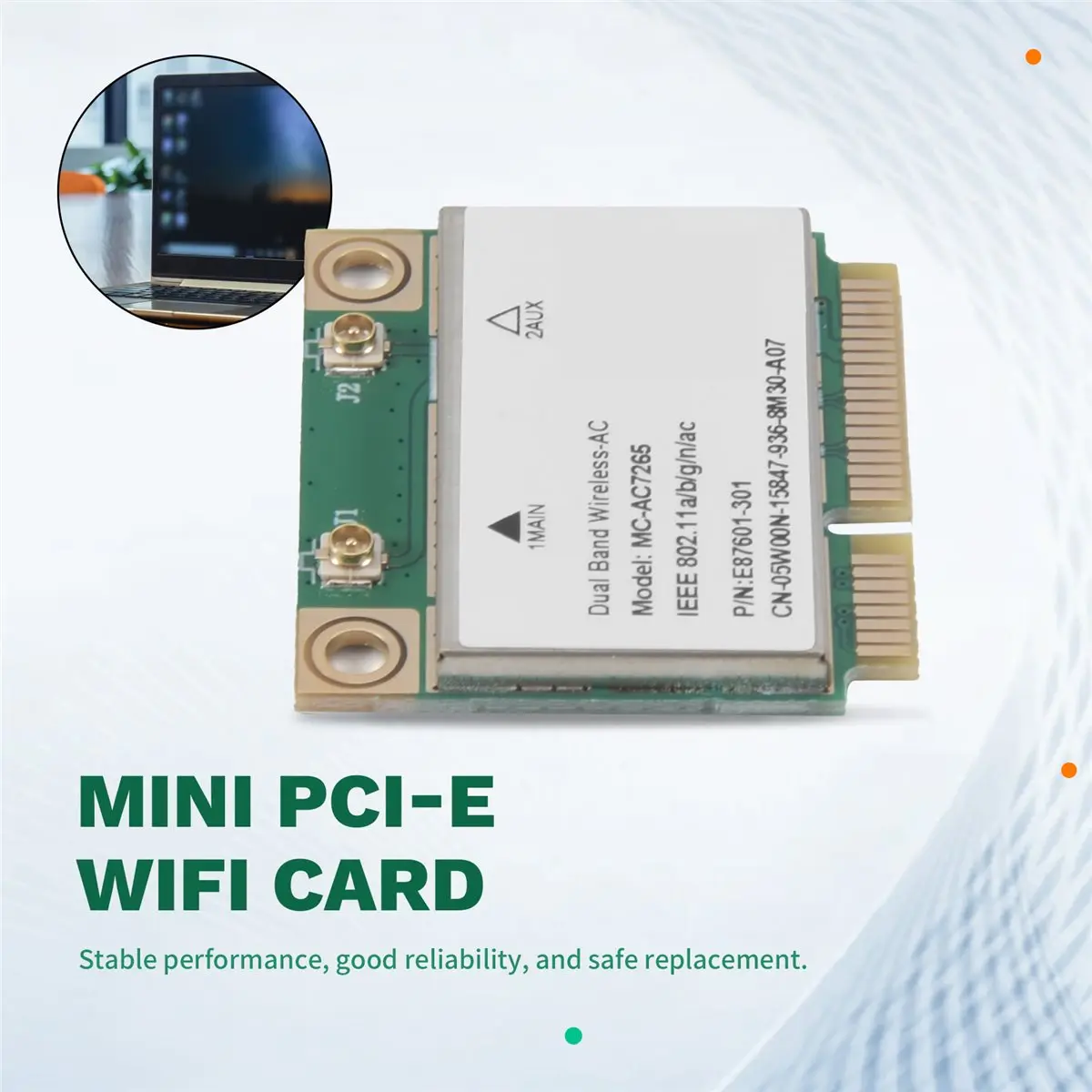 Friendly!1200Mbps Bluetooth 4.2 Mini PCI-E Wifi Card -AC7265 Wireless Network Card 7265 802.11ac 2.4G 5Ghz for Laptop 7260HMW